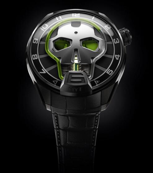 Luxury Replica HYT SKULL GREEN EYE 151-TD-41-GF-AB watch